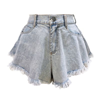 2022 Summer New Women Jeans Denim Shorts High Waist Loose Tassel Jeans S-xxl