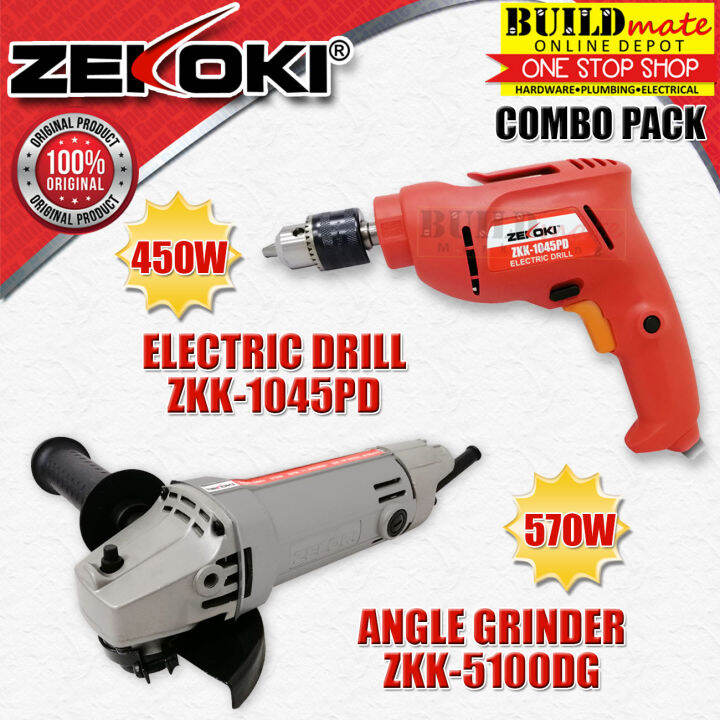 Zekoki COMBO Angle Grinder ZKK5100DG PLUS Electric Drill ZKK1045PD