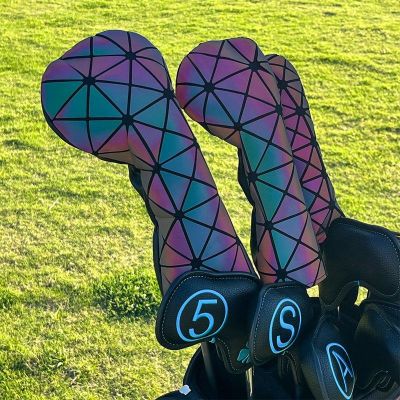 ◄✗ Universal simpler Dazzling Tartan Golf Club Headcovers for Driver Fairway Hybrid Woods Covers Waterproof PU Leather Protector