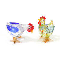 อีสเตอร์ Miniature Figurine เครื่องประดับแก้วน่ารัก Rooster Tiny รูปปั้น Home Table Decor Collection Holiday Party ของขวัญเด็ก