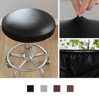 Luxury Stool Cover Round Chair Cover Dustproof Resistant PU Leather Stretchy Stool Slipcover Protector for Hotel Banquet 35-45cm Sofa Covers  Slips