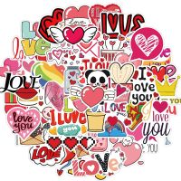 สติ๊กเกอร์ หัวใจ บอกรัก รัก วาเลนไทน์ 50Pcs I Love You Sticker / Valentines Day Sticker / Heart Sticker