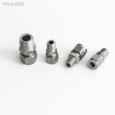 1/8 quot; 1/4 quot; 3/8 quot; 1/2 quot; BSPT Male 3/4/6/8/10/12/14/16/18mm OD Double Ferrule Compression Tube Union Connector 304 Stainless Steel