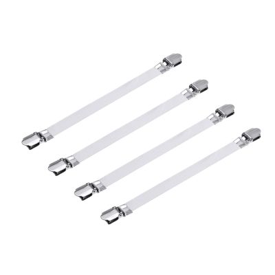 ‘【；】 4Pcs Elastic Bed Sheet Grippers Double Head Clips Gripper Holder Suspender Bed Sheet Fasteners Adjustable Length 15-30Cm
