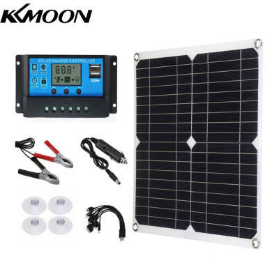 KKmoon 18V 25W Monocrystalline Solar Panel Kit Dual USB โทรศัพท์มือถือ Recharger Outdoor Camping กันน้ำ12/24V 100A PWM Solar Controller สำหรับ RV Marine