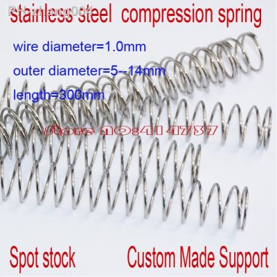 1x5--14mm(OD)x300mm stainless steel spot spring 1.0mm wire hammer spring Y type compression spring pressure spring OD 5-14mm