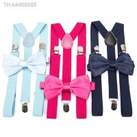 ☈ Suspenders Bow Tie Set Men Fashion Suspensorio for Man Boy Women Bowtie Braces Trousers Tirantes Wedding Leisure Shirt Stays