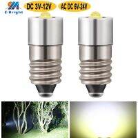 2PCS E10 Non-polar AC/DC 6V 6.3V to 24V 3535 Led 3W Bulb Arcade Cars Flashlight Headlight Interior Exterior LightsWhite 7500K Bulbs  LEDs  HIDs