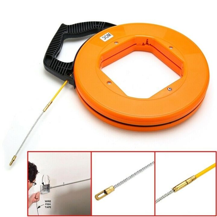 fiberglass-professional-cable-puller-30meter-flexible-glider-swivel-fish-tape-portable-reel-conduit-duct-wire-pulling-tool