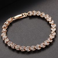 Luxurious Fashion Rhinestone Zircon Inlaid Flashing Bracelet for Women Bracelet Wedding Party Anniversary Jewelry Gift pulseras