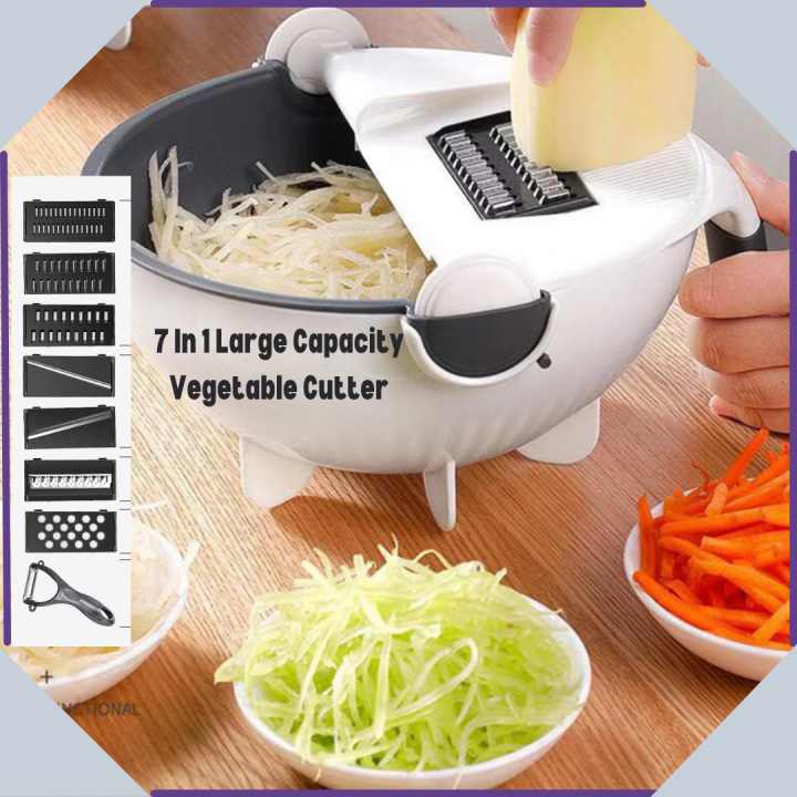 Vegetable Slicer with Basket Fruit Potato Chopper Carrot Onion