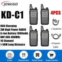 วิทยุ KD-C1 4ชิ้นสำหรับโรงแรมในป่าร้านอาหาร KTV Bar 3W 400-470Mhz UHF Walkie Talkie J93