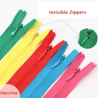 10pcs 11 Inch-24 Inch (15cm-60cm) Invisible Nylon Coil Zippers Selvage Closed end Home Textile Zipper Tailor Sewing Accessorie