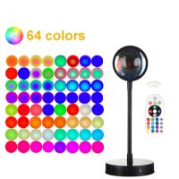 64 Million Colors Sunset Projector Lamp Night Light For Living Room,Bar,Cafe Bedroom Decoration,Meditation,Yoga,Photographic