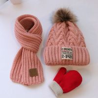 3Pcs Winter Kids Knitted Hat Scarf Gloves Set Warm Autumn Knit Baby Boys Girls Cute Thicken Outdoor Leisure Child Cap 2 10Y