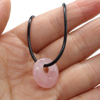 Wholesale Natural Stone Pendant Necklace Simple Round Shape Crystal Opal Agated Necklace Good Quality Necklace Jewelry