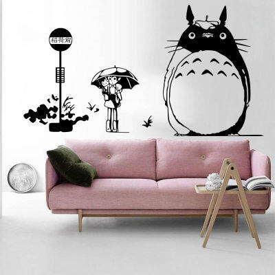 Cartoon Japan Anime Totor O Street Lamp Wall Sticker Baby Nursery Kids Room Manga Haya O Miyazak I Wall Decal Bedroom Vinyl