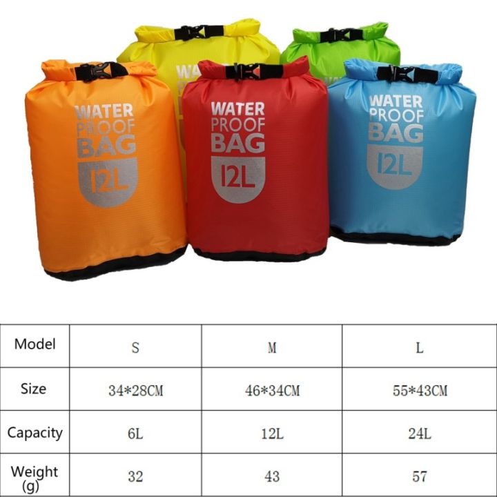 กลางแจ้ง6l12l-24l-กันน้ำกระเป๋าแห้งแพ็คกระสอบว่ายน้ำล่องแก่งเรือคายัคแม่น้ำเดินป่าลอยแล่นเรือใบพายเรือแคนูลดลงการจัดส่งสินค้า