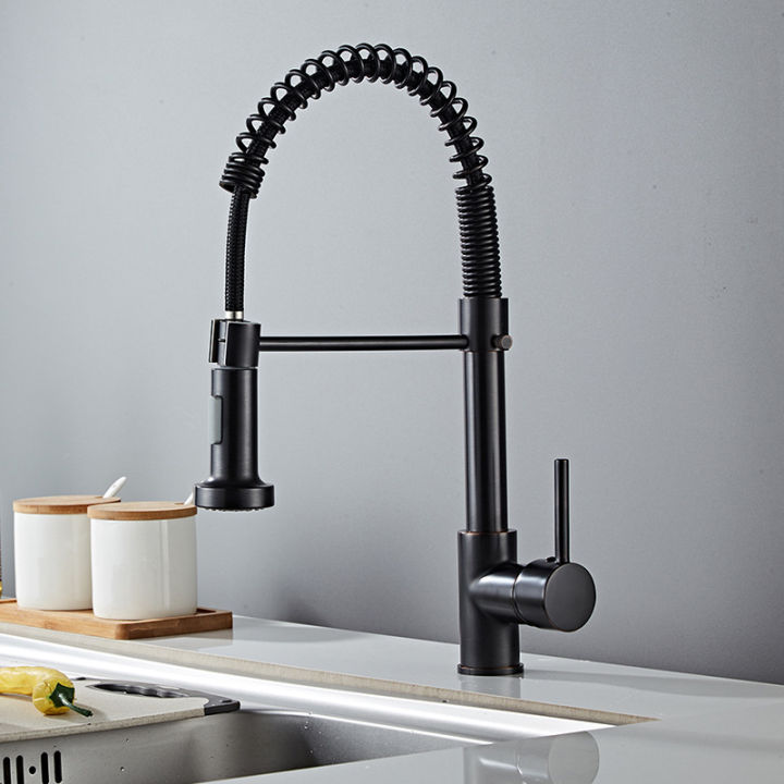 ก๊อกน้ำห้องครัว-deck-mounted-mixer-tap-360-rotation-stream-sprayer-nozzle-kitchen-sink-pull-out-mixer-hot-and-cold-water-taps