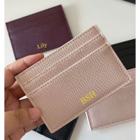 【CC】℡  Custom Letters Men Leather Credit Card Holder Personalize Initials Wallet Monogram Name
