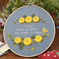 Creative Handcraft Embroidery Material Package Flowers Cross Stitch Needlework Kits DIY Embroidered Material Hanging Paintings