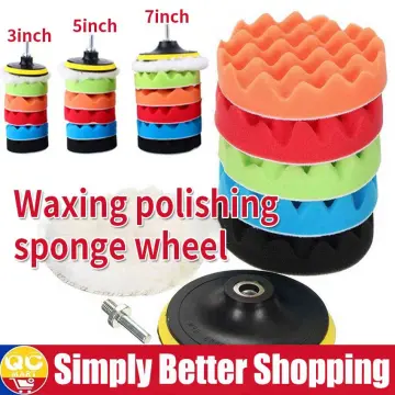 3 Pcs Car Wax Buffer Sponge Buffing Pads Wheel Hub Polishing Kit