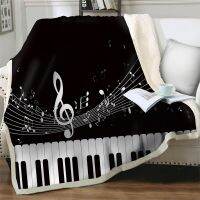 2023 Creative Piano 3D Plush Throw Blankets For Beds Sofa Fashion Bedspread Adult Kids Travel Picnic Easy Wash Soft Thick Quilt Cover