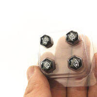 จุกลมยางรถยนต์ พร้อมโลโก้  Kia 1 ชุด (4 อัน) ดำ- Car Tire Valve Caps