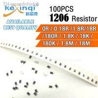 【hot】♠☒ 100pcs/lot SMD 1206 Resistor 0.25W 1/4W resistance 0R Ohm 0.18R 1.8R 18R 180R 1.8K 18K 180K 1.8M 18M