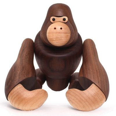 3X Wooden Crafts Gorilla Creative Home Furnishing Decorations Can Hang King Kong Gifts Wooden Decorations