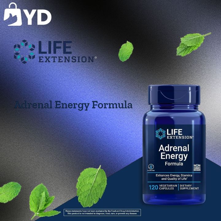 บำรุงต่อมหมวกไต-บรรเทาความเมื่อยล้าlife-extension-adrenal-energy-formula-1ขวด-60-เม็ด-สารสกัด-จาก-กะเพรา-ถั่งเช่า-และโสม