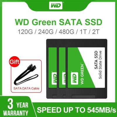 ลด 50% (พร้อมส่ง)พร้อมส่ง WD GREEN SSD (เอสเอสดี) 120GB 240GB 480GB SATA III 2.5” เหมาะสำหรับโน๊ตบุ๊คและเดสก์ท็อป(ขายดี)