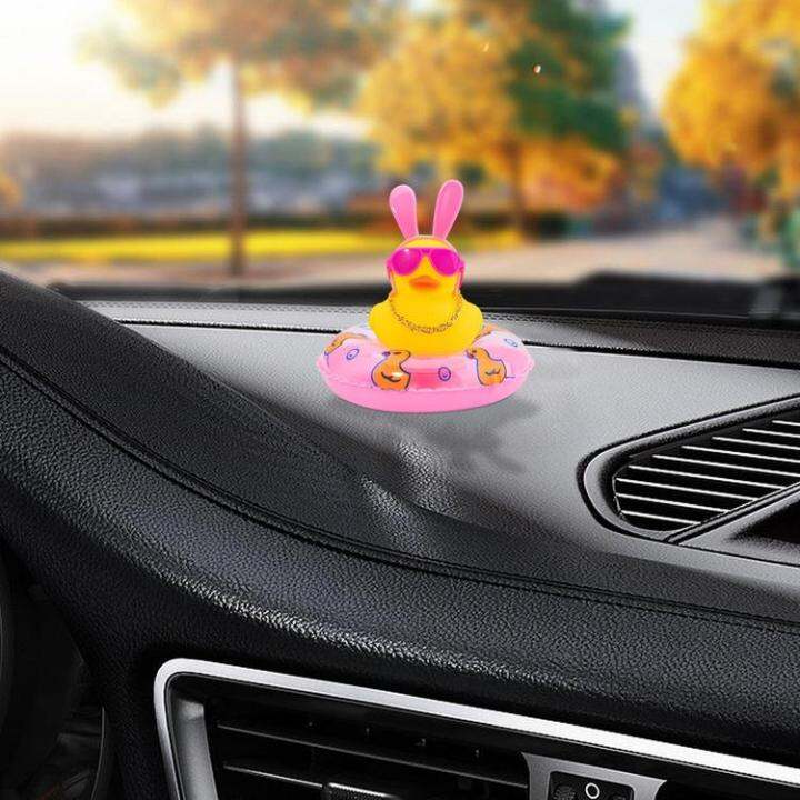 car-duck-squeak-rubber-ducks-car-ornaments-car-dashboard-duck-decoration-with-headband-swim-ring-necklace-sunglasses-for-car-dashboard-home-table-ideal