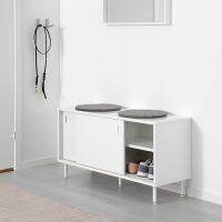 Bench with storage compartments, white size 100x51 cm.