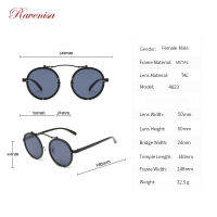 RAVENISA 2021 Brand Design Round Metal Sunglasses For Man Female Black Polarized UV400 Sun Glasses Punk Gothic Steampunk Eyewear