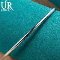 URPRETTY 925 Silver 3Mm รูรับแสงสำหรับงานเลี้ยงหมั้นงานแต่งงานเครื่องประดับ