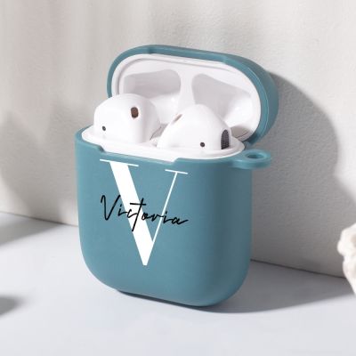 Customize for Airpods 2 Case Cute Name Initials Letter For Air Pod Silicone Luxury Cover Funda Airpods Case Earphone Accessories Headphones Accessorie