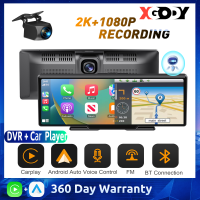 XGODY 10.26 นิ้วIPSหน้าจอสัมผัสรถDVR Playerเลนส์คู่ 2.5Kกล้องหน้าและ 1080Pกล้องหลังรองรับCarPlay Android Auto FMบลูทูธควบคุมเสียง