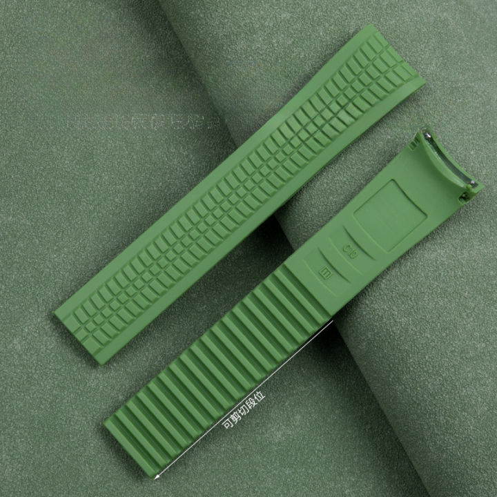 นำเข้า21มม-สายนาฬิกาซิลิโคนกันเหงื่อสำหรับ-patek-philippe-5167r-grenade-aquanaut-series-เหล็กเล็บนูนสายนาฬิกา