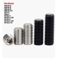 Fine Thread M4 M5 M6 M8 M10 M12 DIN913 304 Stainless 12.9 Grade Steel Allen Hex Hexagon Socket Flat Grub Headless Bolt Set Screw Nails Screws Fastener