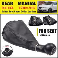 Manual Gear Shifter Lever Knob Couro Gaitor Boot Cover Handebol Car Stick Seat Ibiza IV 5 velocidades 6 velocidades alta qualidade