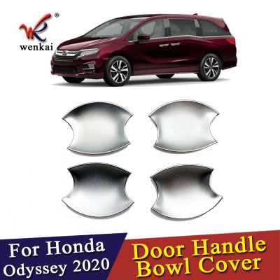 4pcsset Car Outside Door Handle Bowl Cover Trim Silver Chrome For Honda Odyssey 2018-2020 Car Accessories