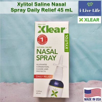 สเปรย์พ่นล้างจมูก ล้างไซนัส  บรรเทาอาการแพ้  Xylitol Saline Nasal Spray Daily Relief 45 mL - Xlear #Americas Best Selling