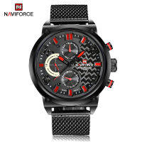 NAVIFORCE Men Vintage Watch Original Casual Wristwatch Mesh Strap Double Calendar Man Watches