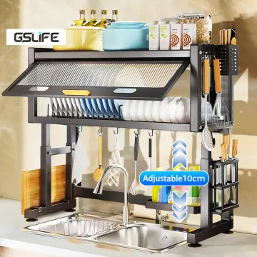 Shop Aihome Dish Cabinet Rack Over The Sink Drainer With Cover