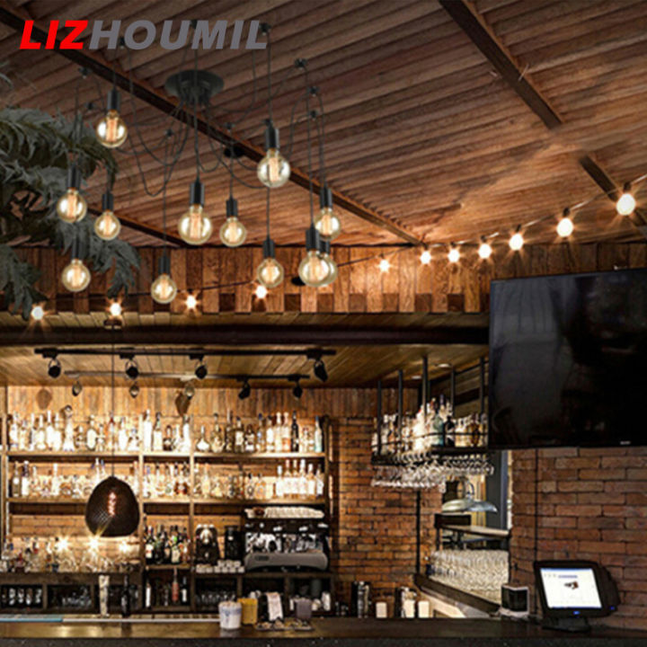 lizhoumil-e27สาขาใยแมงมุมหลายหัวช่องใส่ไฟเพดานของตกแต่งเคสไฟแขวนเพดาน-ไม่มีแหล่งกำเนิดแสง