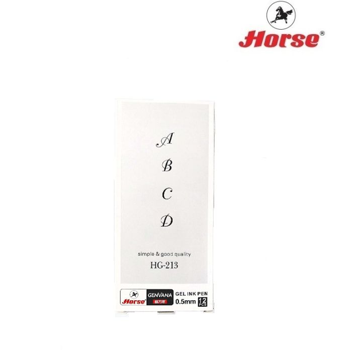 horse-ตราม้า-ปากกาเจล-0-5mm-gel-ink-pan-รุ่น-hg-213-จำนวน-12-ด้าม-กล่อง