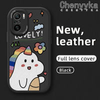 เคส Chenyyyka สำหรับ Xiaomi Poco F3 Redmi K40 Pro เคสการ์ตูนหลากสีน่ารักยูนิคอร์นนำโชคคุณภาพสูงและทนทานเคสโทรศัพท์หนังนิ่มคลุมทั้งหมดเคสป้องกันกล้องกันกระแทกขอบสีอ่อน