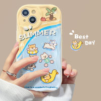 เคสสำหรับ IPHONE15 15PRO 15PLUS 15PROMAX IPHONE 11 11 PRO 11 PRO MAX IPHONE 12 PRO 12 PRO MAX IPHONE 13 PRO 13 PRO MAX 14 14PLUS 14PRO 14PROMAX การ์ตูนน่ารักใหม่สร้างสรรค์สีเหลืองว่ายน้ำเป็ดว่ายน้ำสุนัขโค้งป้องกันการหล่นเคสโทรศัพท์