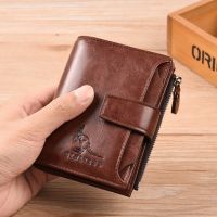 2023 Fashion Business Card Holder ID Money Bag Wallet Male Mens Coin Purse Wallet Blocking Man Leather Wallet Zipper Card Holders